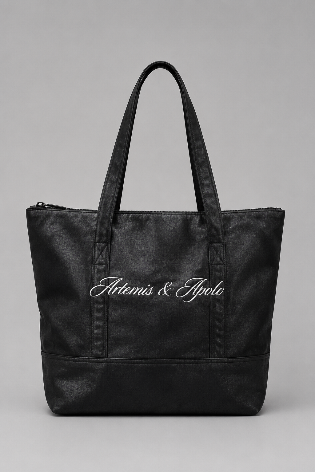 Totebag negra Artemis & Apolo - accesorio streetwear mitología griega Chile