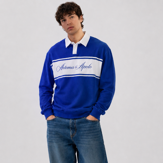 Polerón azul polo oversize Artemis & Apolo - streetwear premium Chile