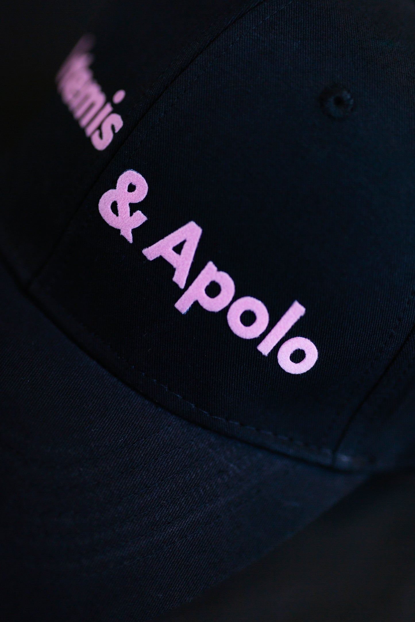Black & Pink 6 Panel Cap