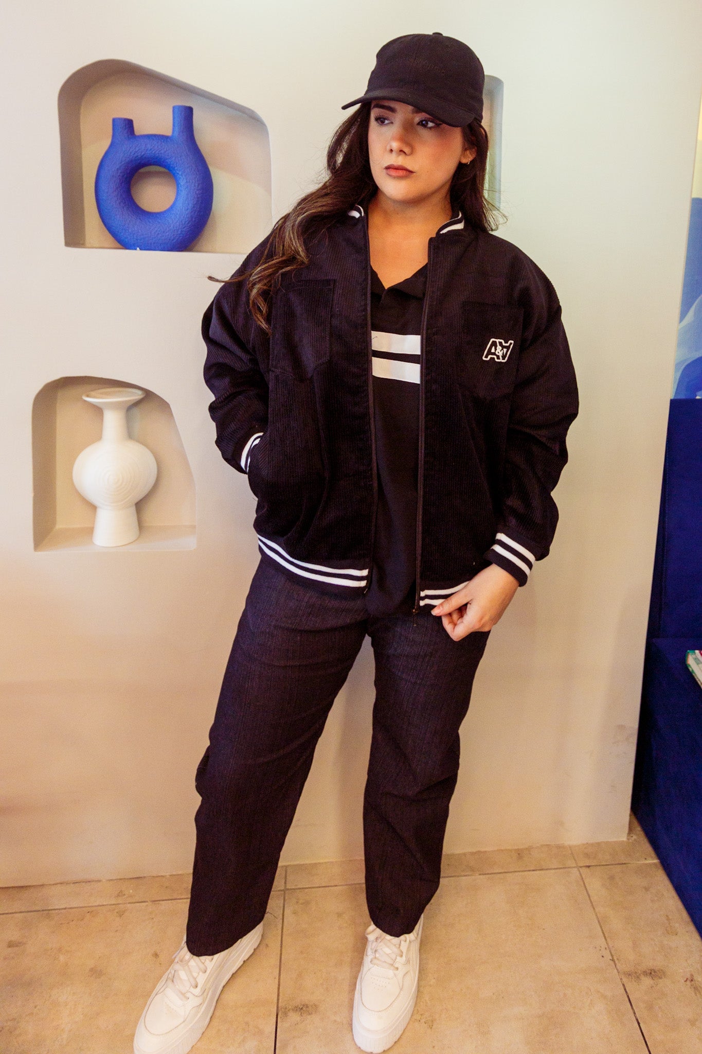 Cotelé Bomber Negra [Unisex]