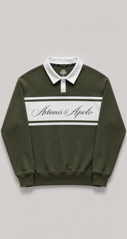 Polerón verde olivo polo oversize Artemis & Apolo - streetwear premium Chile