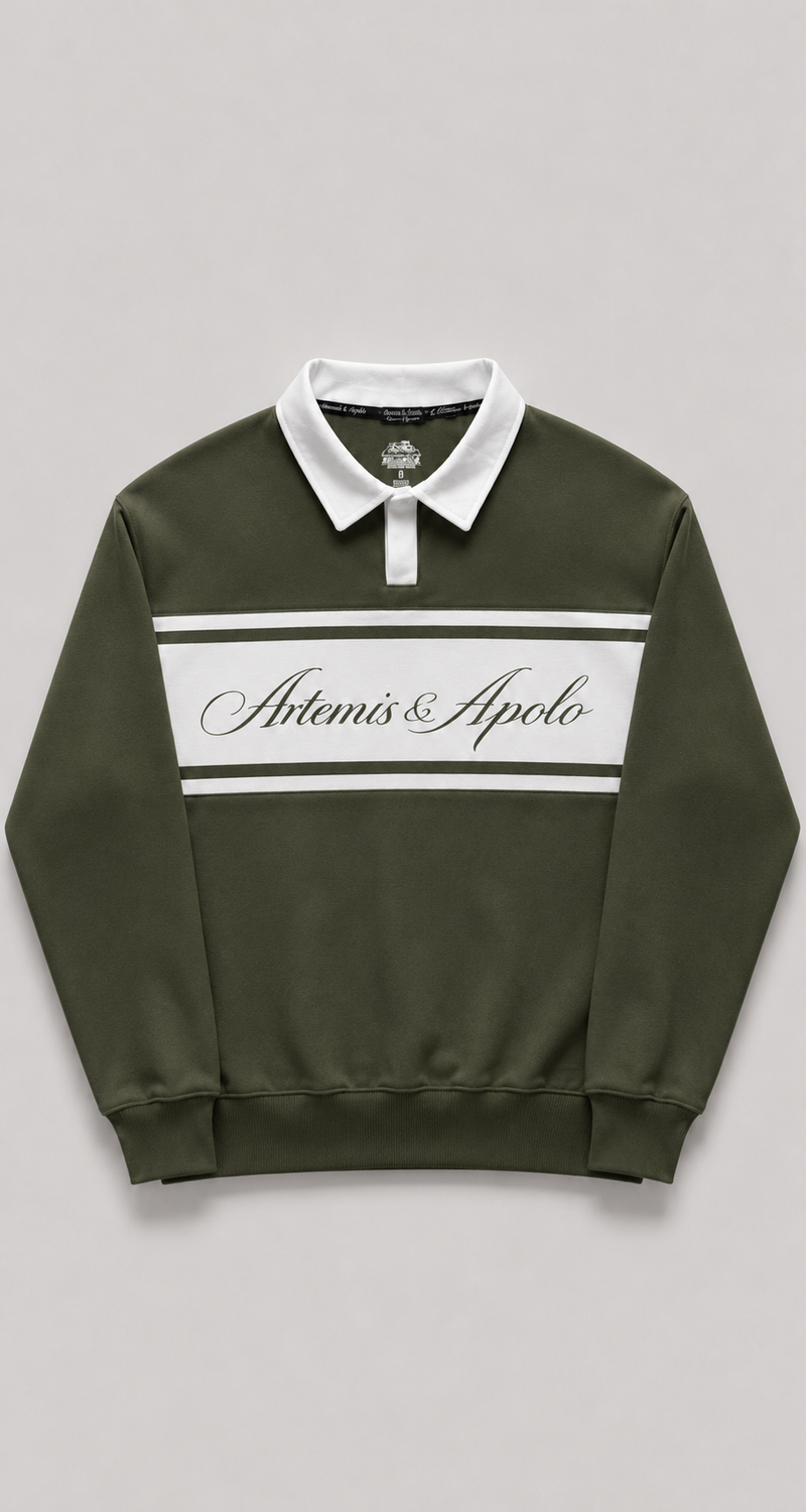 Polerón verde olivo polo oversize Artemis & Apolo - streetwear premium Chile