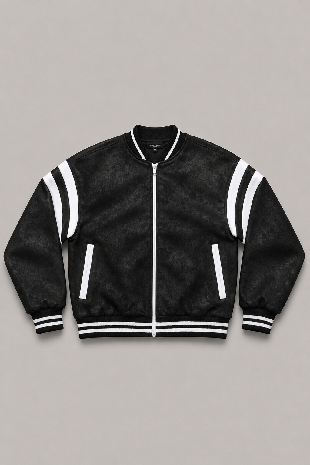 Bomber negra oversize Artemis & Apolo - chaqueta streetwear premium Chile