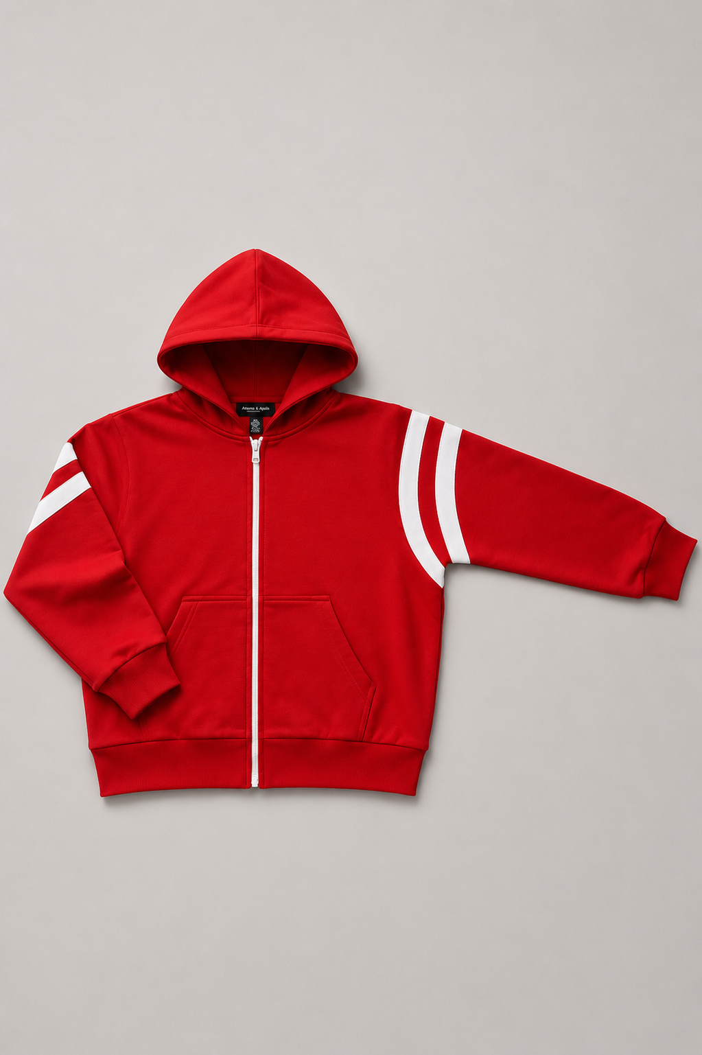 Polerón rojo con cierre oversize Artemis & Apolo - streetwear premium Chile