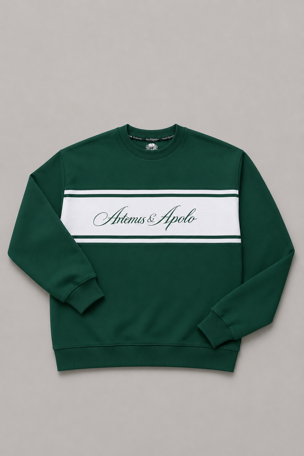Polerón crewneck verde petróleo oversize Artemis & Apolo - streetwear Chile