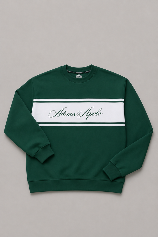 Polerón crewneck verde petróleo oversize Artemis & Apolo - streetwear Chile
