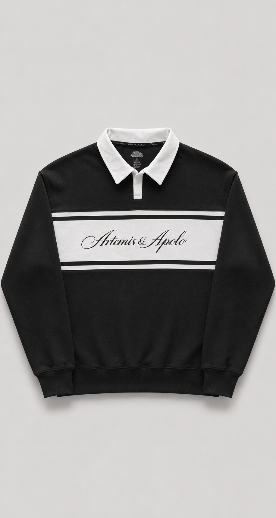 Polerón negro polo oversize Artemis & Apolo - streetwear premium Chile