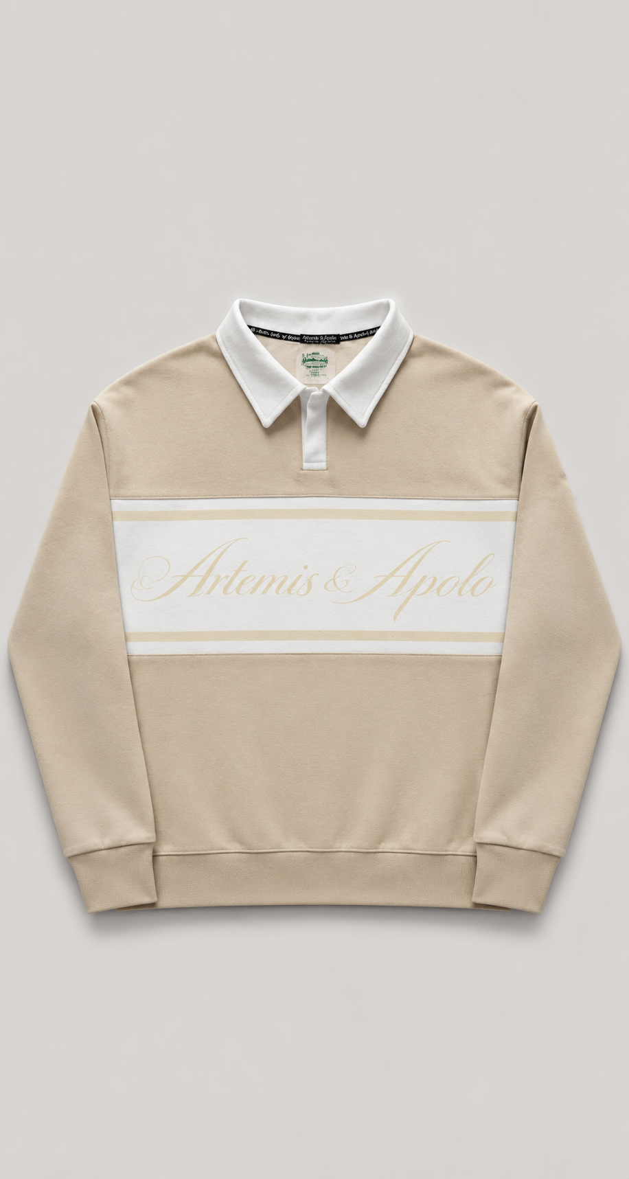 Polerón beige polo oversize Artemis & Apolo - streetwear premium Chile