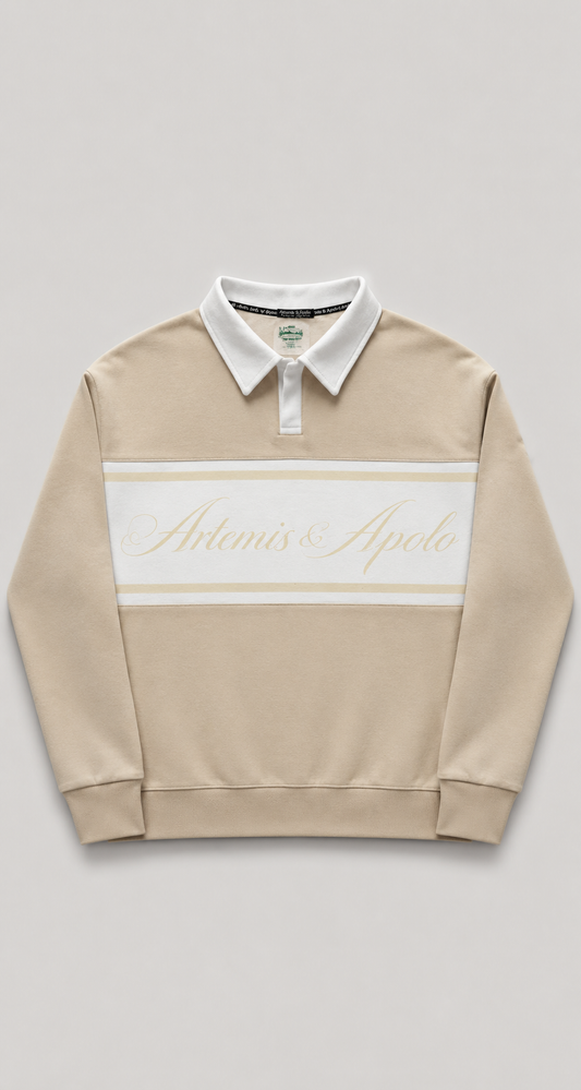 Polerón beige polo oversize Artemis & Apolo - streetwear premium Chile