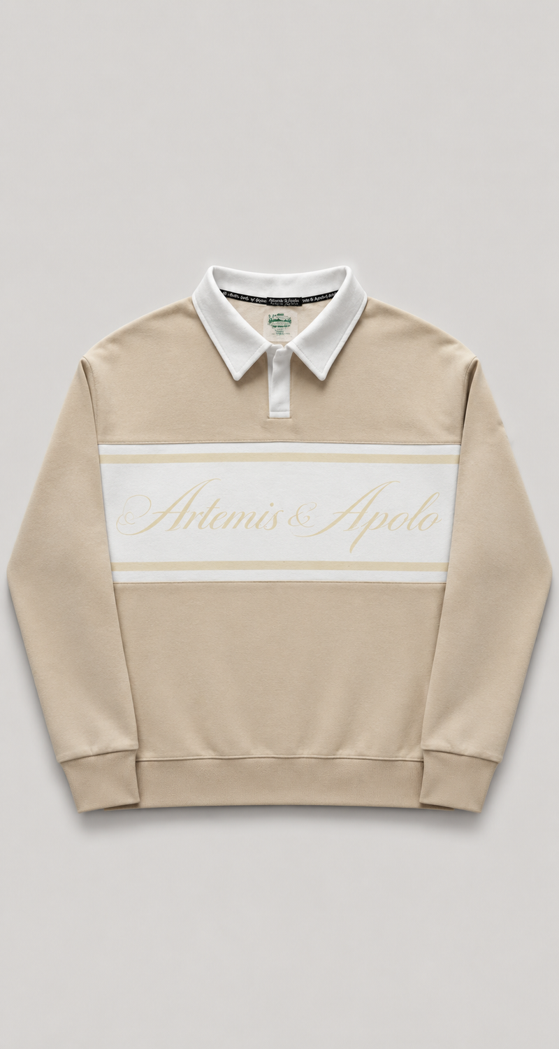 Polerón beige polo oversize Artemis & Apolo - streetwear premium Chile