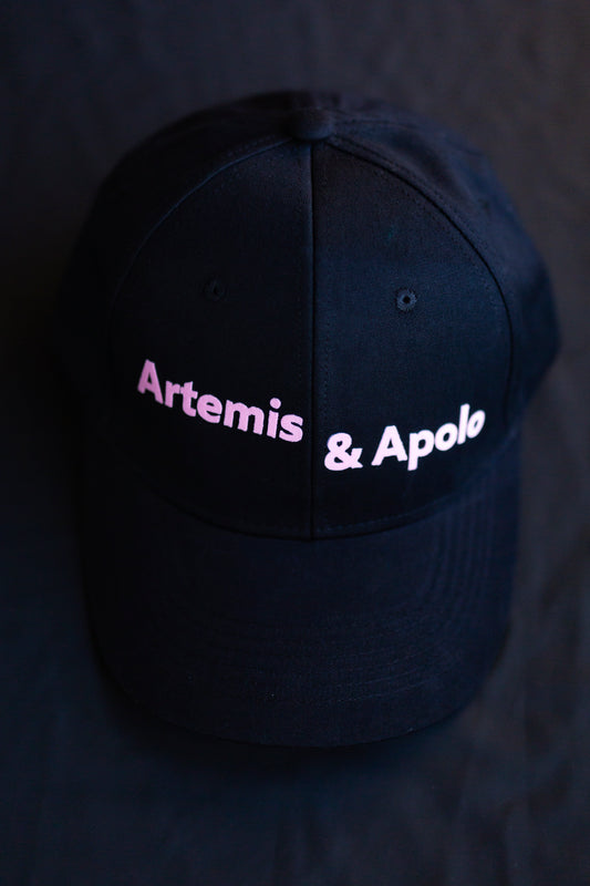 Black & Pink 6 Panel Cap