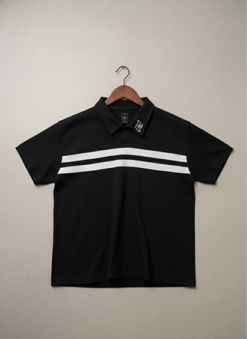 Polera piqué negra Artemis & Apolo - poleras premium streetwear Chile