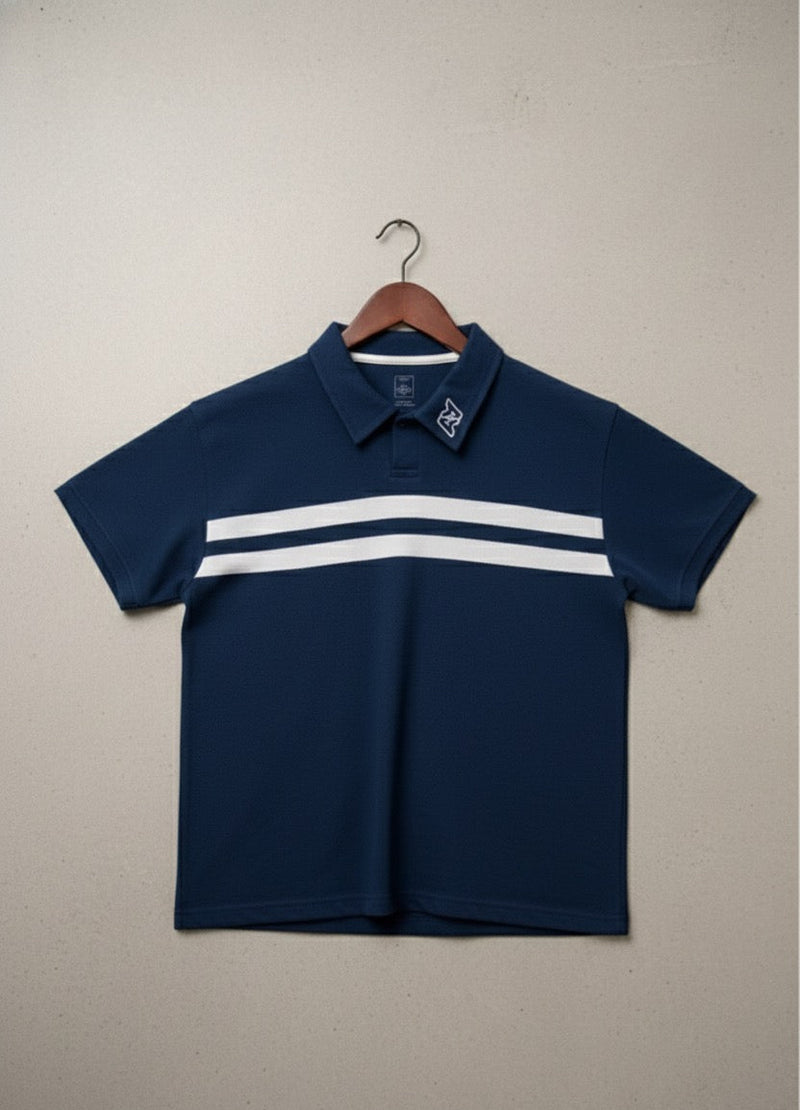 Polera piqué azul Artemis & Apolo - poleras premium streetwear Chile
