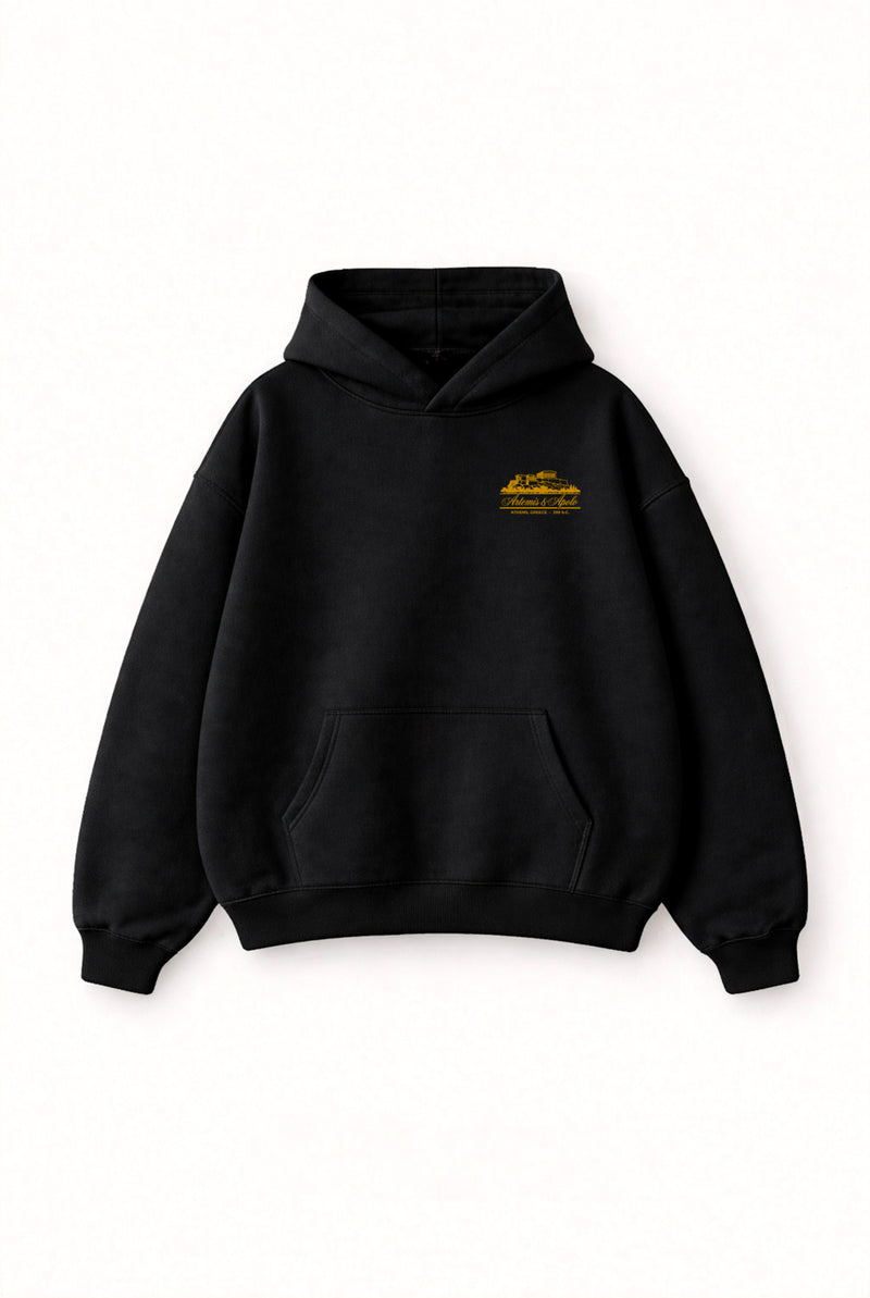 Polerón negro Essential Artemis & Apolo - streetwear mitología griega Chile