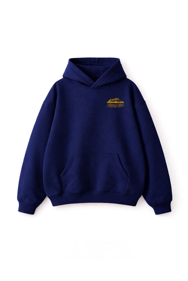 Polerón azul oscuro oversize Artemis & Apolo - streetwear premium Chile